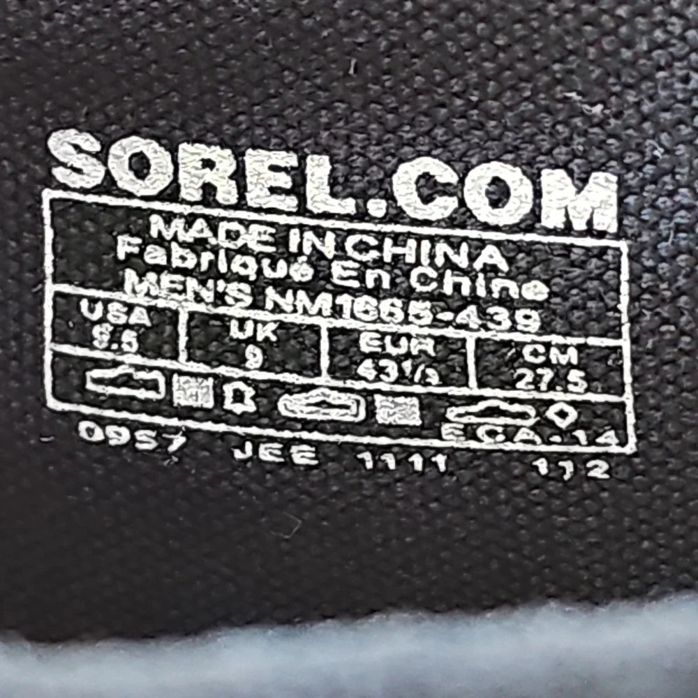 Sorel Sentry Chukka Grey Canvas Rubber Toe Sneaker Boots Shoe Men Size 9.5 Gray